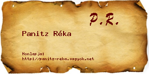 Panitz Réka névjegykártya